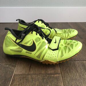 Nike Zoom Celar Sprint Running Racing Track Cleats Spikes - Neon Green Gold - 10